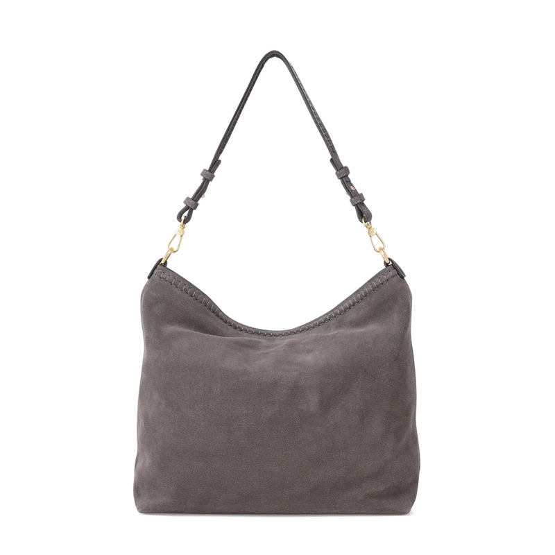 Abro Crossbodytas Hobo Bag Signature aus Veloursleder grau(Image 2)