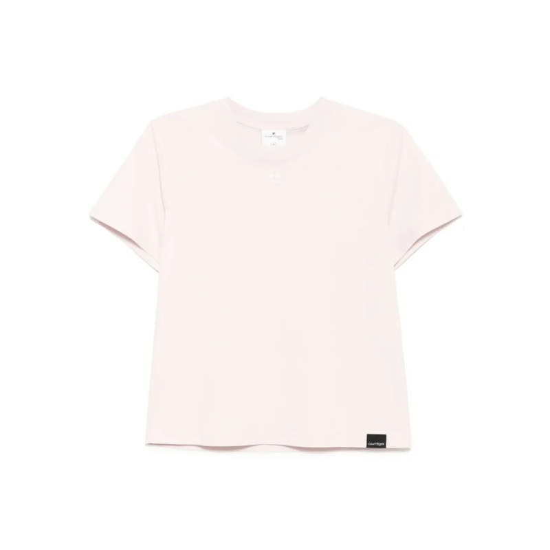 Courrèges T-Shirt Blush Pink Crew Neck Top Neutrals
