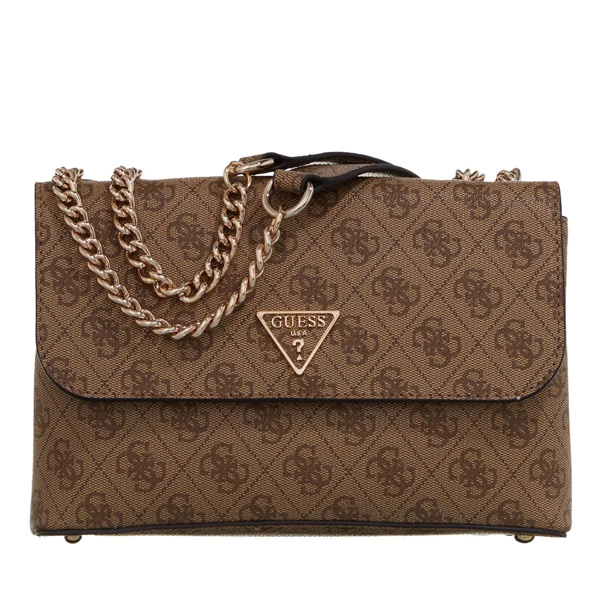 Guess Women's Beige Satchel Bags - Eco Erica 2 Comp Satchel - Satchel Bags For Unisize