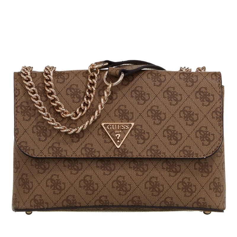 Guess Satchel Eco Erica 2 Comp Satchel Latte Logo