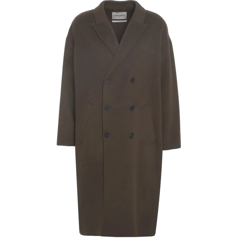 Amaranto Daunenjacke Wool-cashmere blend coat braun