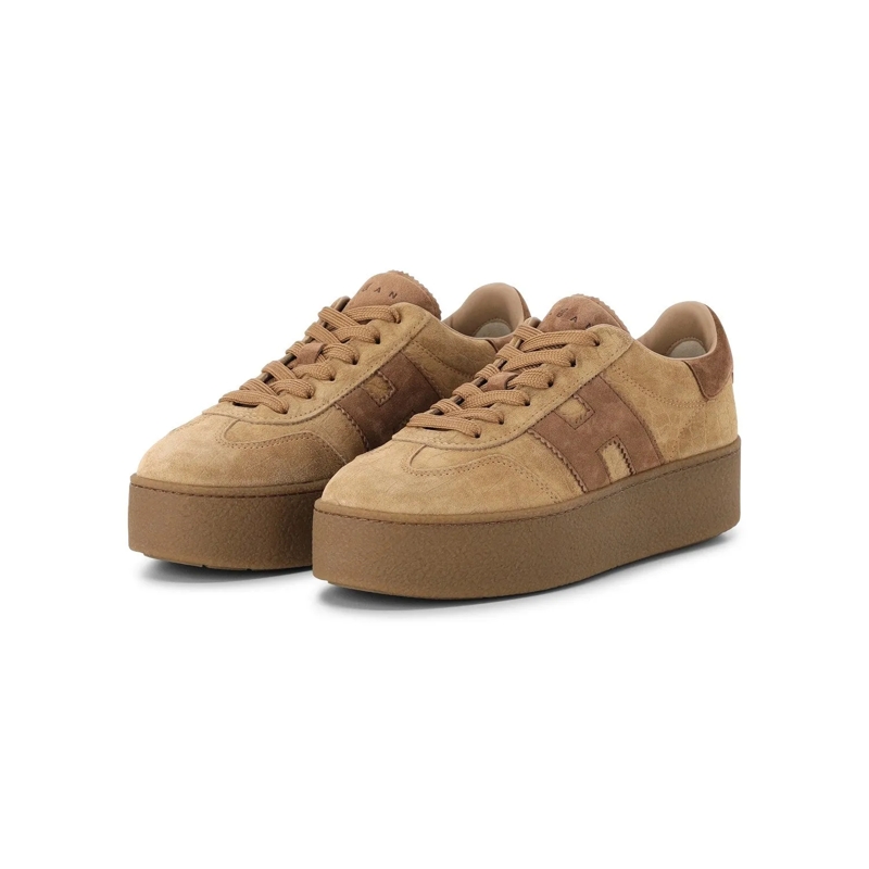 Hogan Chaussures à lacets Sneaker aus Veloursleder braun