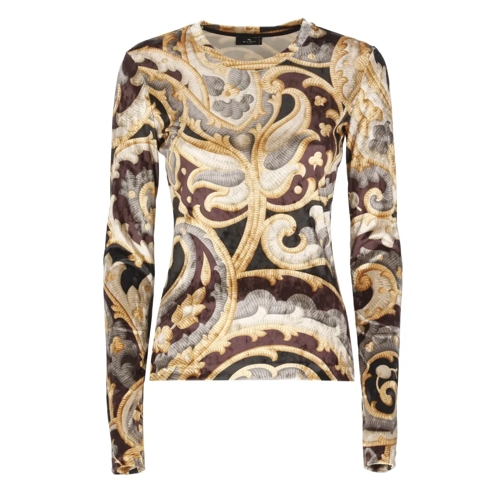 Etro Pull Chenille Sweater With Print Multicolor