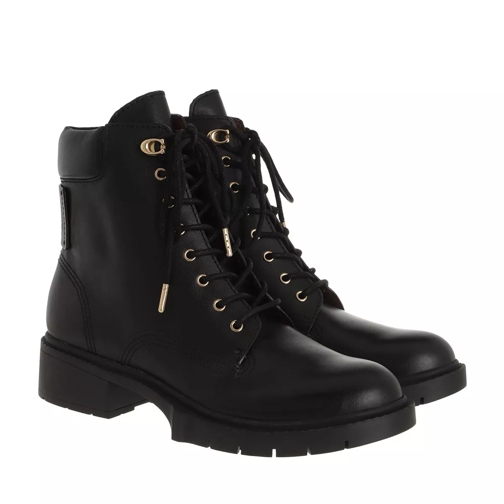 Coach Lorimer Leather Booties Black Lace up Boots