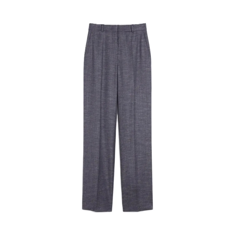 Max Mara  Refined Straight-Leg Tailored Pants With Subtle Te Grey