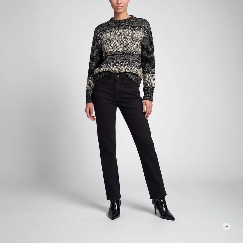 Marc Aurel Pullover Pullover mit abstraktem Muster schwarz(Image 2)