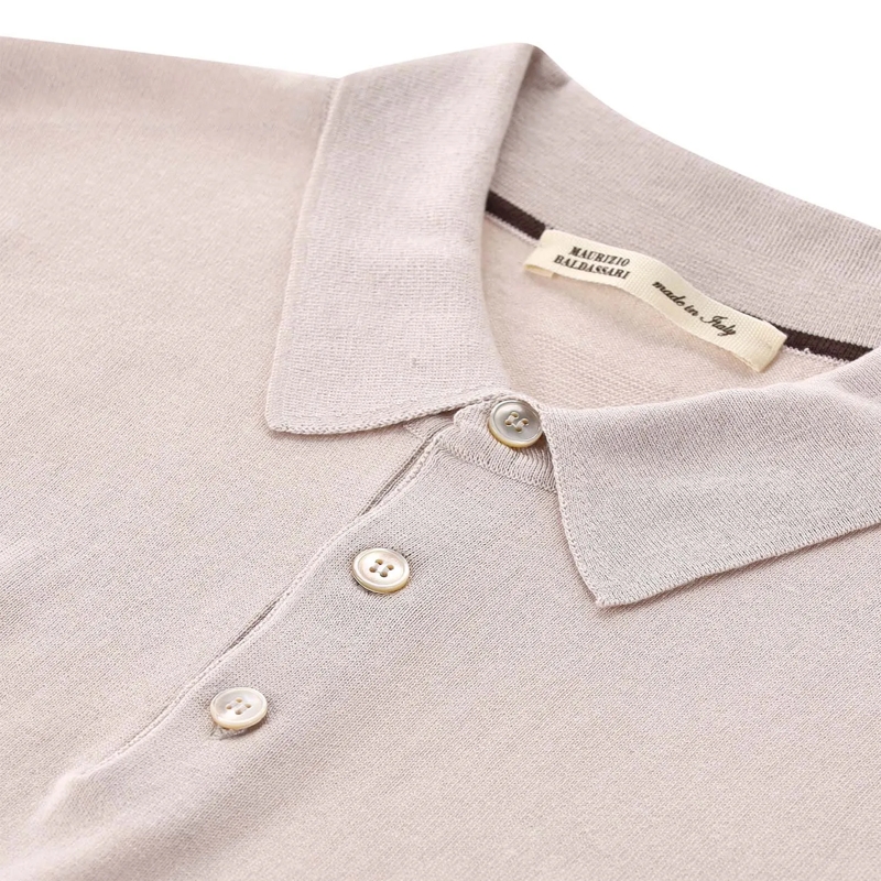 Maurizio Baldassari Poloshirt Leichtes Poloshirt mit Seide beige(Image 3)