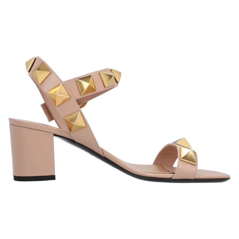 Valentino Garavani Sandalen Roman Stud Calfskin Sandal Neutrals