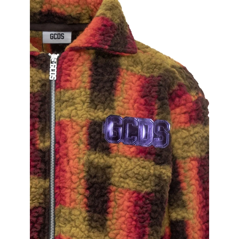 Gcds Daunenjacke GCDS Giacca in Sherpa a Quadri Multicolor mehrfarbig(Image 4)