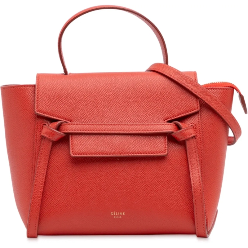 Celine Schultertasche Nano Grained Calfskin Belt Bag rot