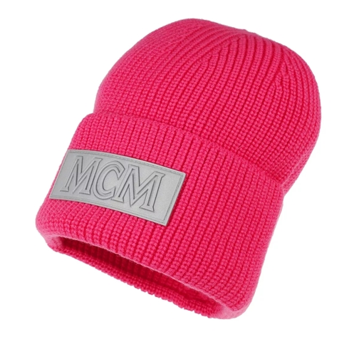 MCM Patch Beanie Pink Flambe Stole