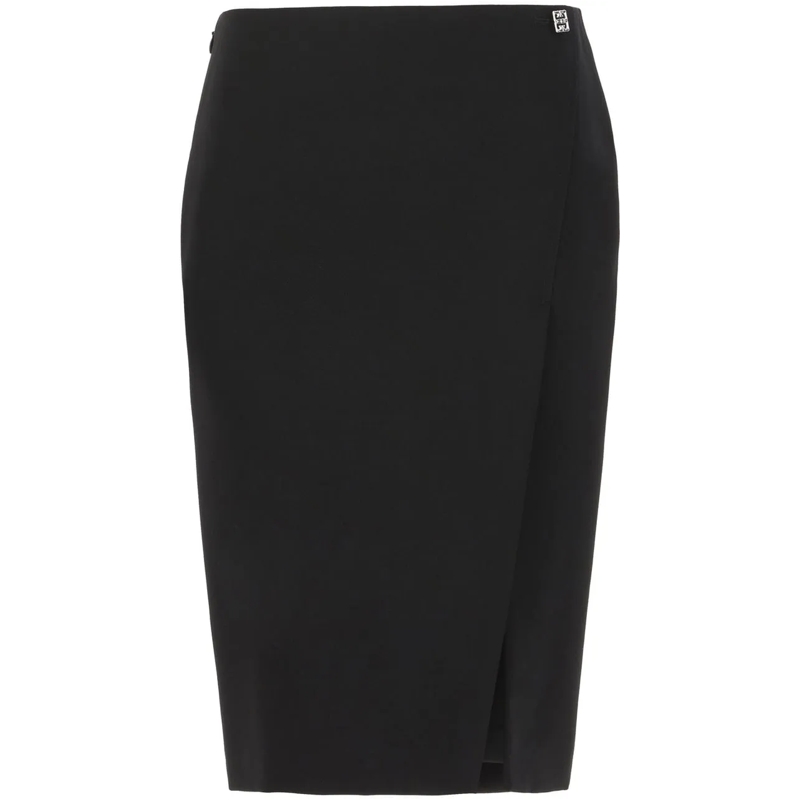 Givenchy Jupe midi Black wool skirt schwarz