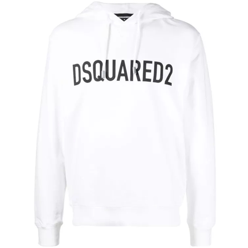 Dsquared2 Logo-Print Cotton Hoodie White 