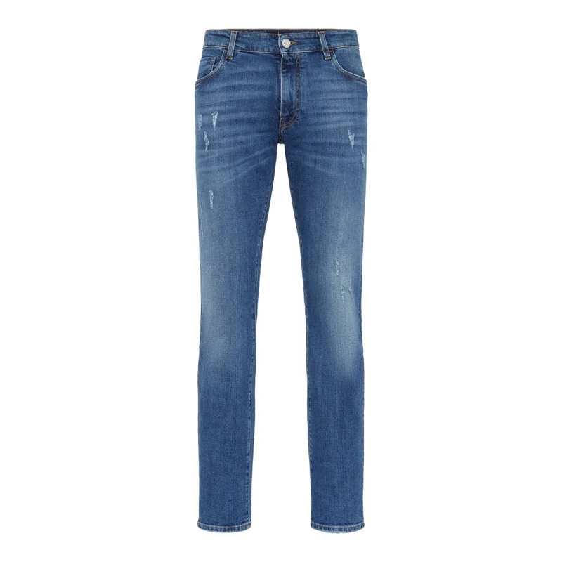 BILLIONAIRE Jeans mit geradem Bein Jeans Regular Fit Statement blau