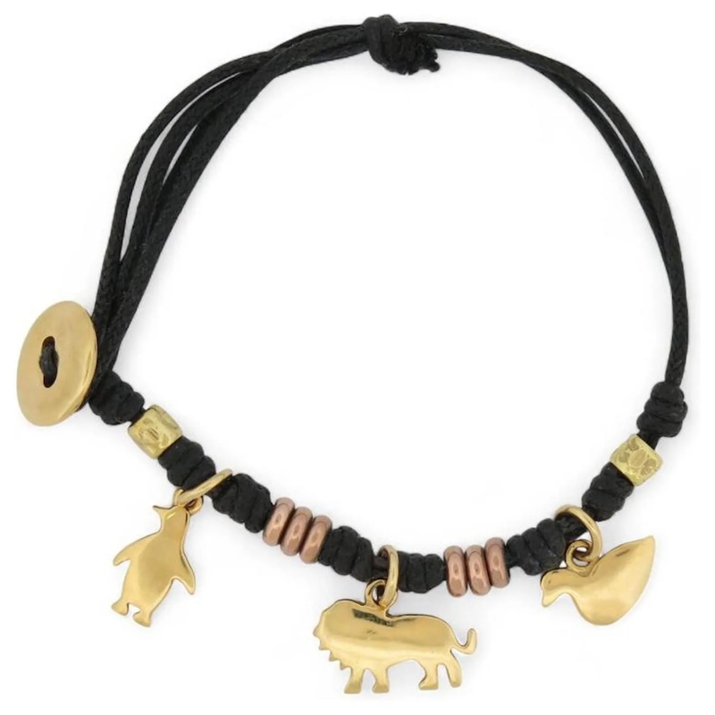 DoDo Armband Dodo Armband Rondelles Granelli Charms LÃ¶we Pingu gold