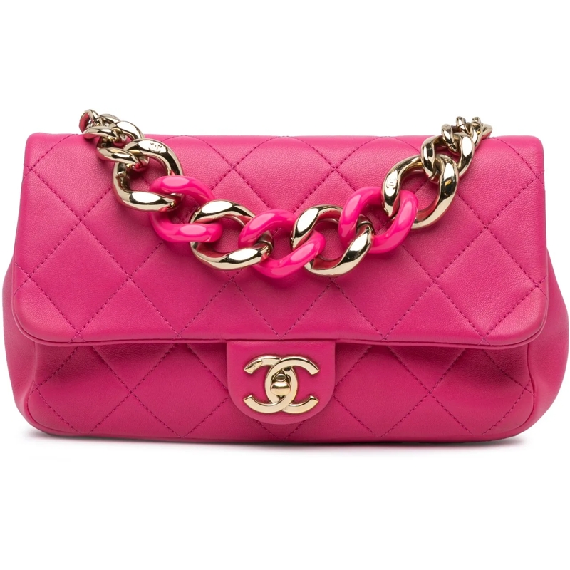 Chanel Schultertasche Small Lambskin Elegant Chain Single Flap rose