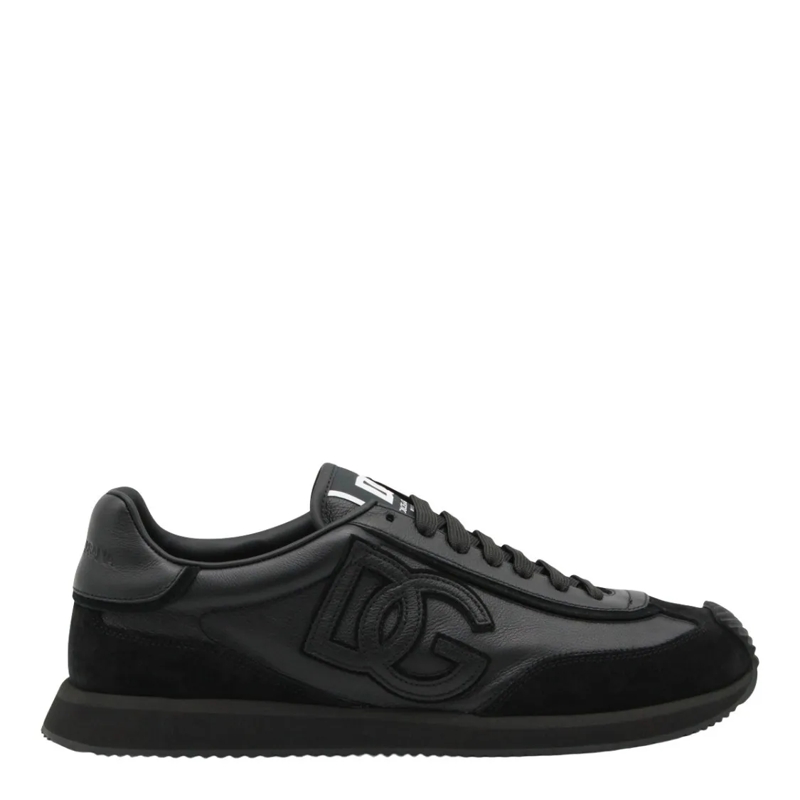 Dolce&Gabbana Low-Top-Sneaker Monochromatic Black Sneakers With Leather Black