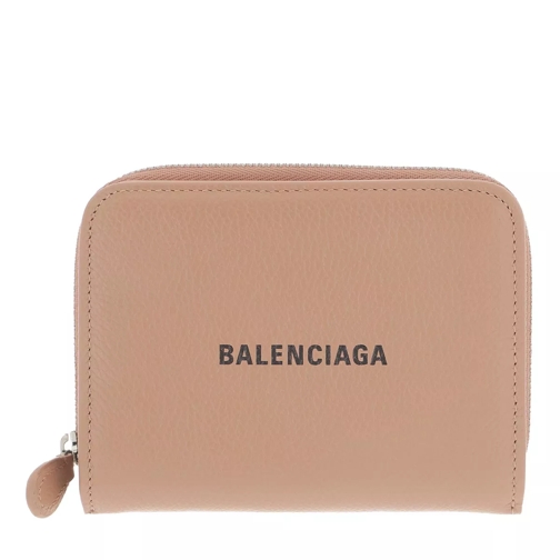 Balenciaga Cash Compact Wallet Grained Leather Nude Black Bi-Fold Portemonnaie