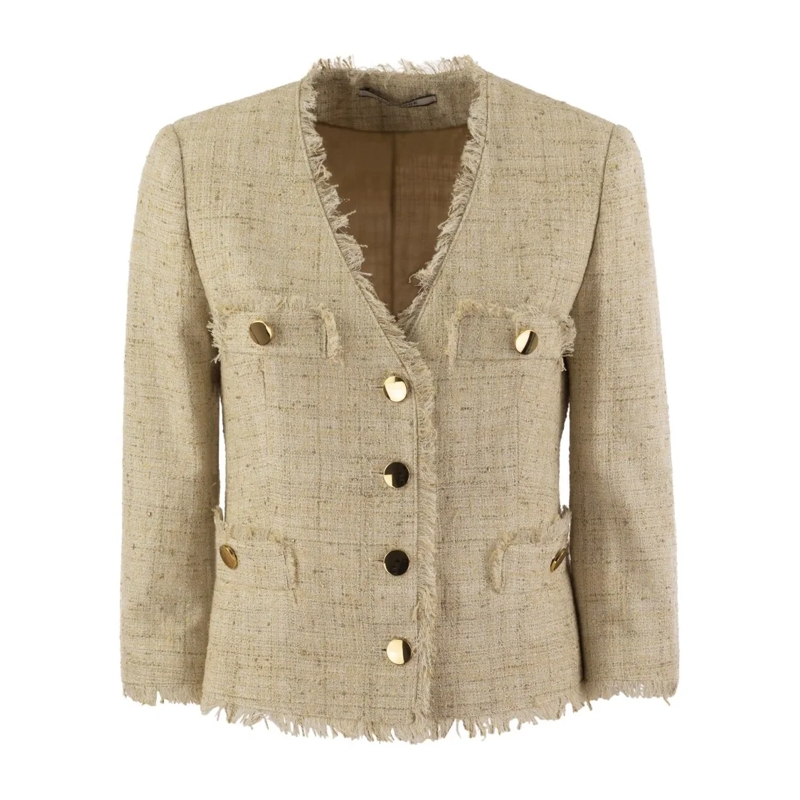 Tagliatore Blazer Dharma - Papyrus-Effect Jacket Neutrals