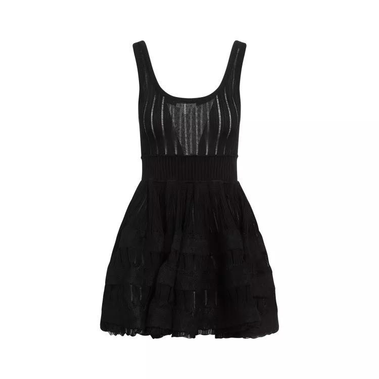 Alaia - Black Fluid Skater Dress - Größe 38 - black