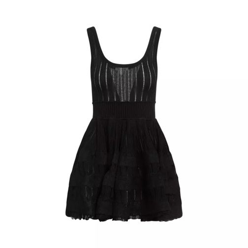 Alaia Black Fluid Skater Dress Black 