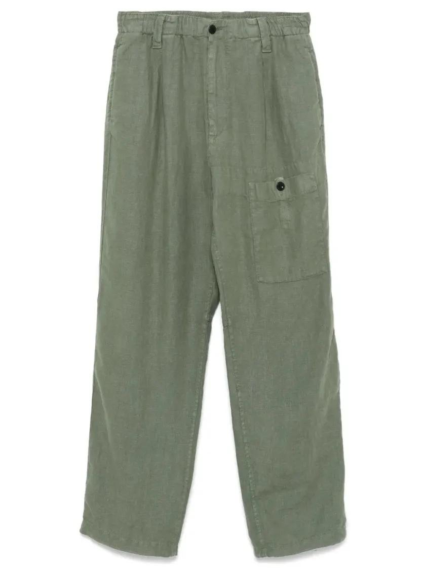 Thumbnail - CP Company - Relaxed Fit Green Linen Trousers - Größe 50 - grün