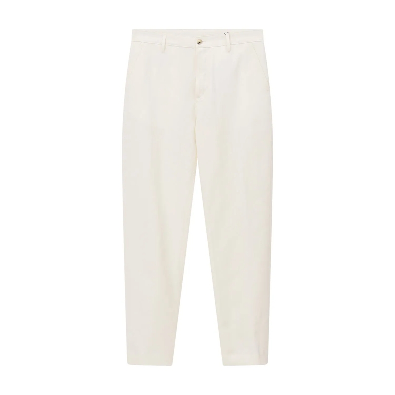 Canali Freizeithose Regular-Fit Hose aus Wolle und Leinen dunkelblau