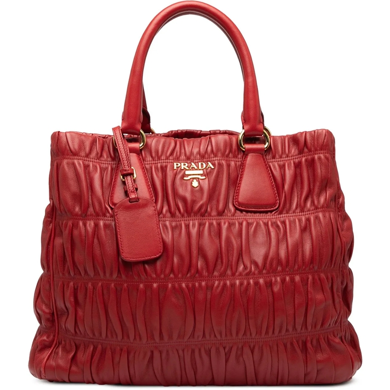 Prada Shopper Nappa Gaufre Tote rot