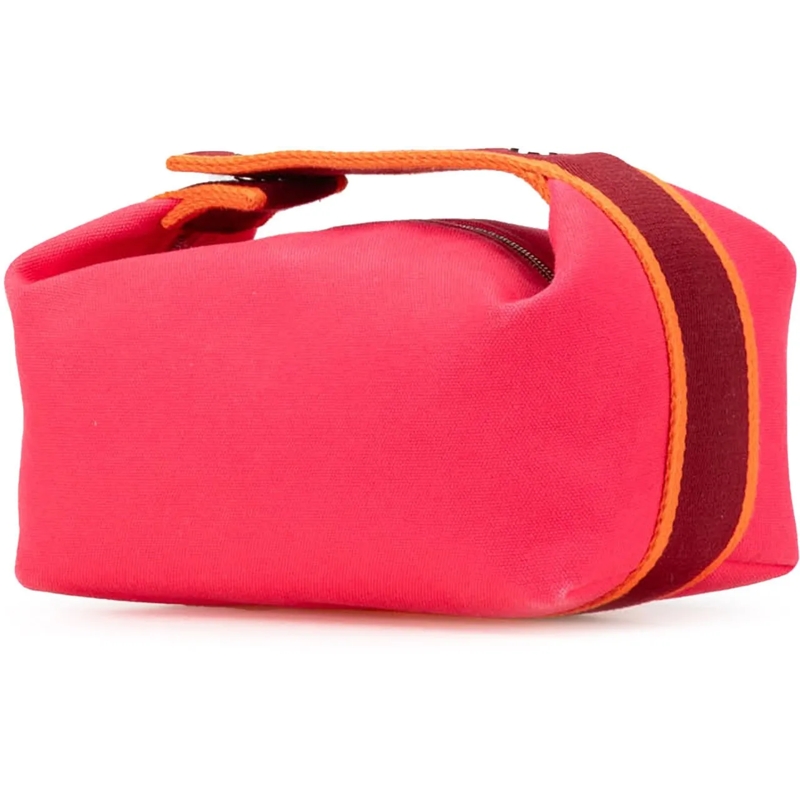 Hermès Necessaire Small Toile Bride A Brac Case rose