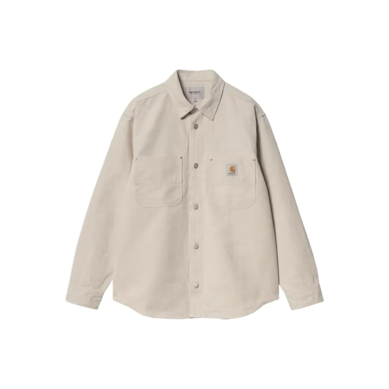 Carhartt Wip Chemise Relaxed Fit Button-Up Shirt Jac With Logo Patch Neutrals