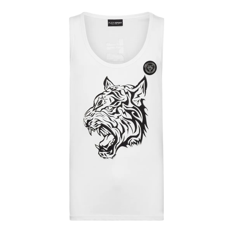 Plein Sport Top Tanktop Tiger weiss