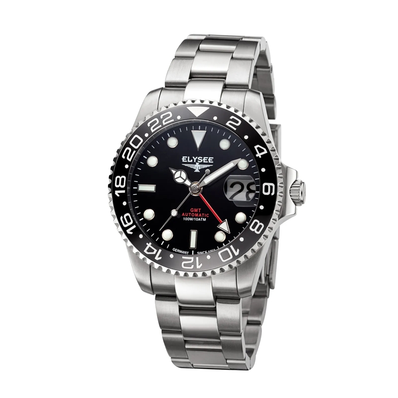 Elysee Quarzuhr GMT  AUTOMATIC . schwarz