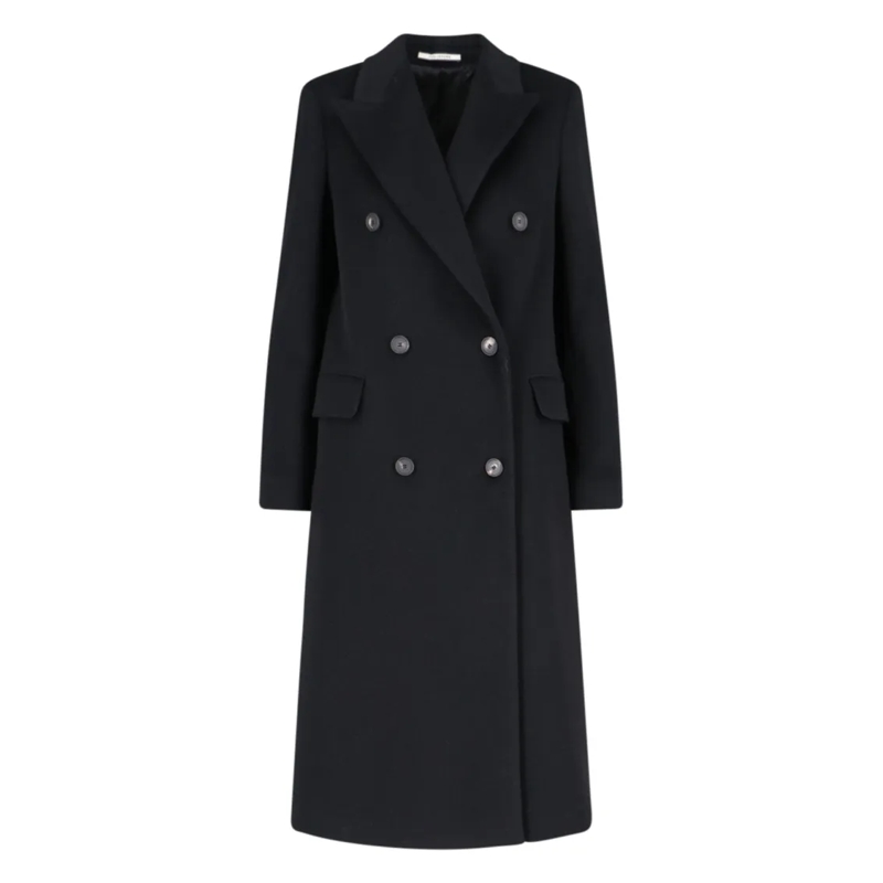 Tagliatore Manteau de transition Jole Double-Breasted Midi Coat Black
