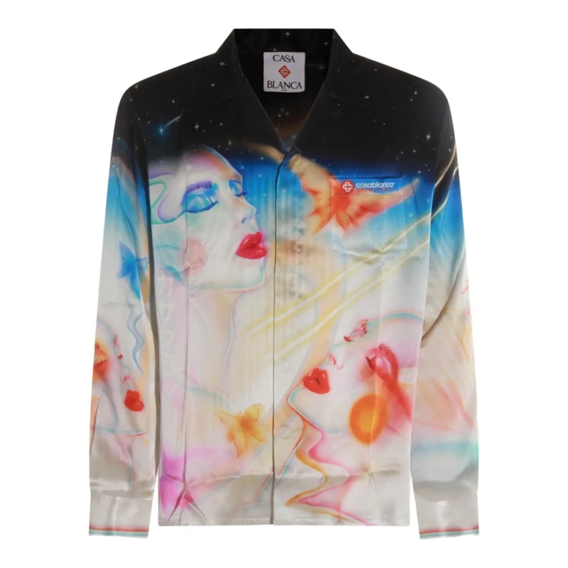 Casablanca Overhemd Surreal Print Long-Sleeved Shirt With Ethereal Des Grey
