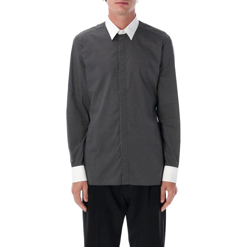Tom Ford Hemd Cotton Shirt With Diamond Print Black