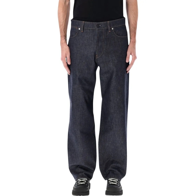 Stone Island Jeans Indigo Raw Denim Loose Jeans Black