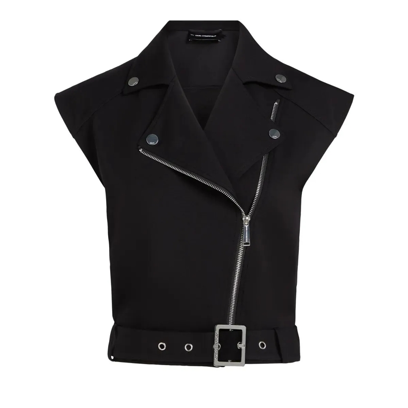 Karl Lagerfeld  Jersey-Sweatshirt im Bikerstil Sweatshirt schwarz