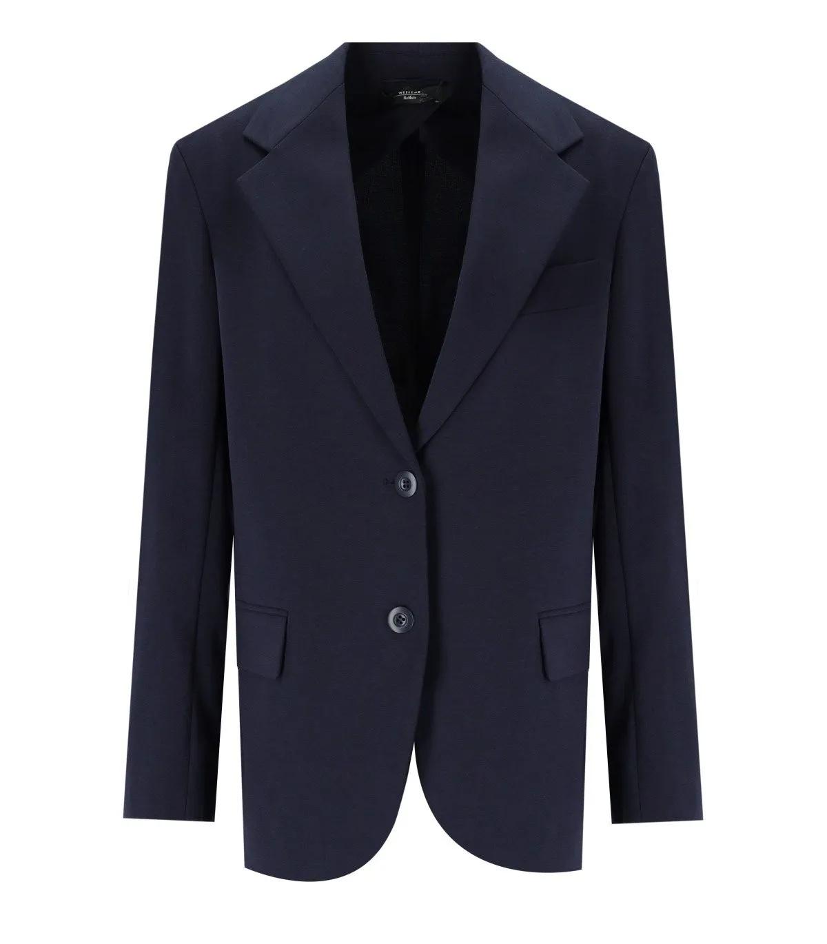 WEEKEND Max Mara - MAX MARA WEEKEND ERIK BLAU EINREIHIGER BLAZER - Größe S - blau