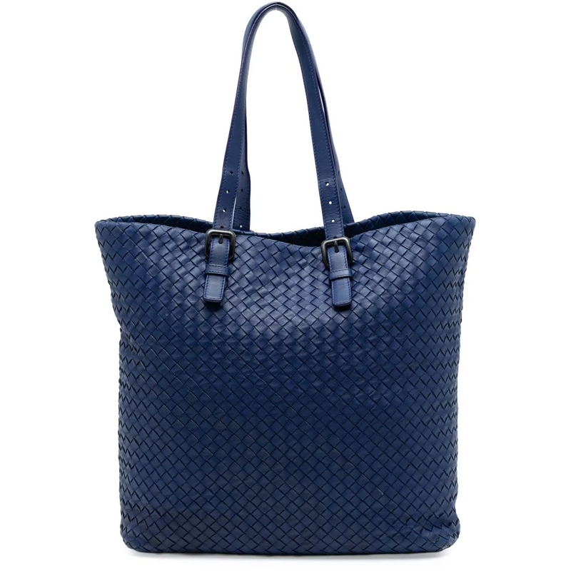 Bottega Veneta Shopper Nappa Intrecciato Belt Strap Tote blau