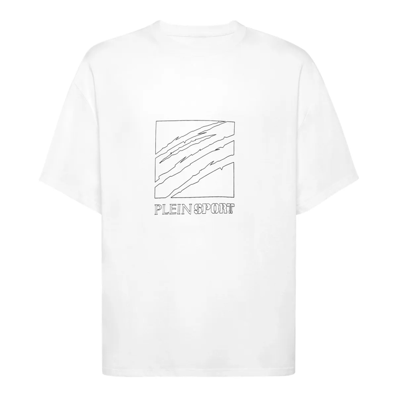 Plein Sport T-Shirt T-Shirt Rundhalsausschnitt Ss Scratch weiss