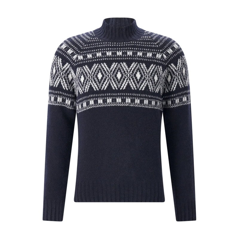 Gran Sasso Pull à col roulé Pullover aus Schurwolle-Mix braun