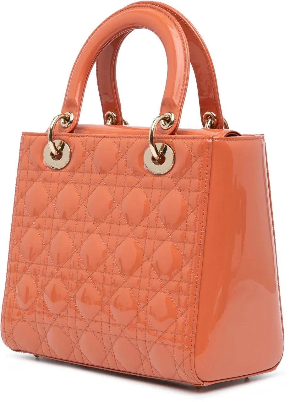 Thumbnail - Christian Dior Hobo Bags - Medium Patent Cannage Lady Dior - Gr. unisize - in Orange - für Damen