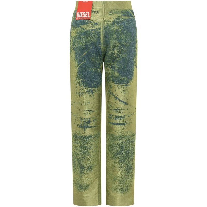 Diesel Pantalon Pantalone a Gamba Dritta con Stampa Astratta grün(Image 2)