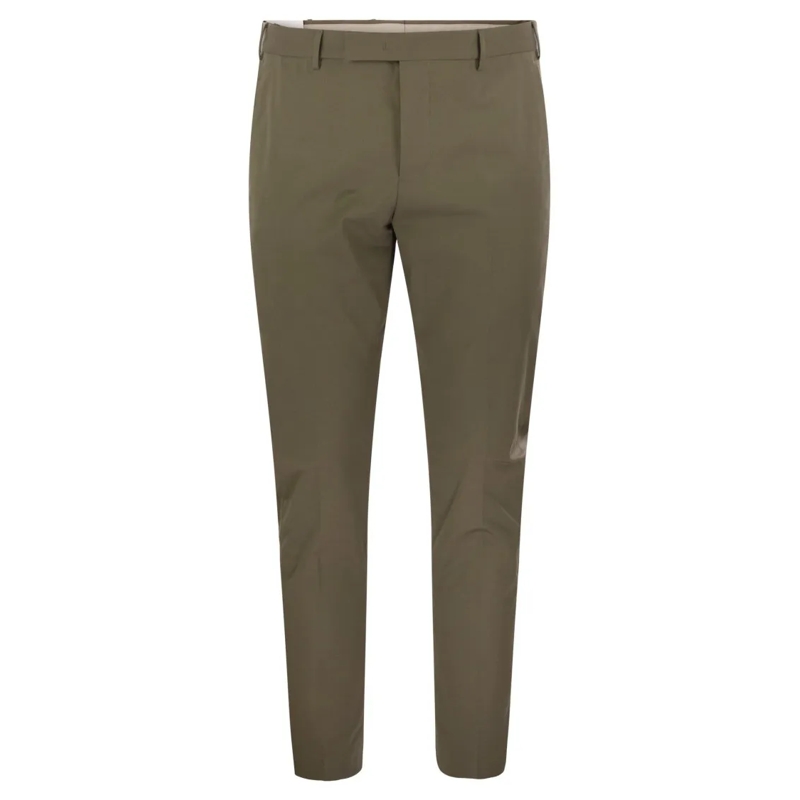 Pt Torino Pantalon de costume Contemporary Stretch Cotton Trousers With Unique P Green