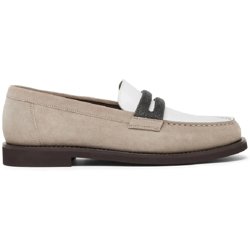 Brunello Cucinelli Loafer Leather moccasins weiß