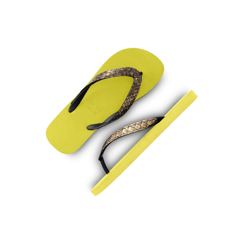 UZURII Flip Flops Zehentrenner Python Bronze hell-grün(Image 4)