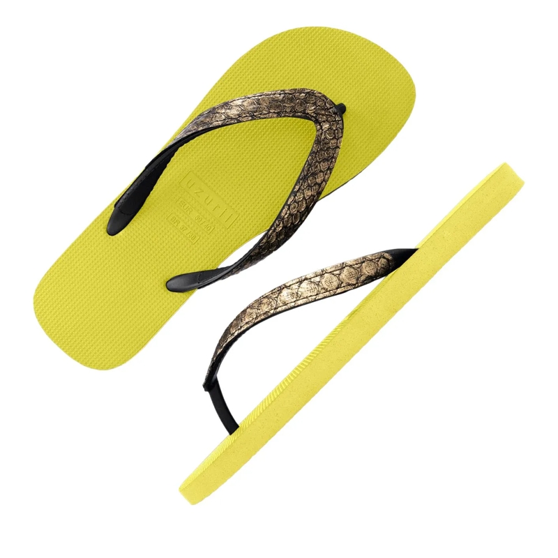 UZURII Flip Flops Zehentrenner Python Bronze hell-grün(Image 4)