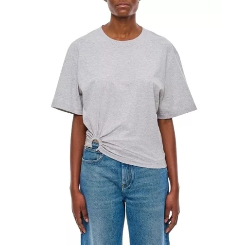 Paco Rabanne Cropped Cotton T-Shirt Grey 