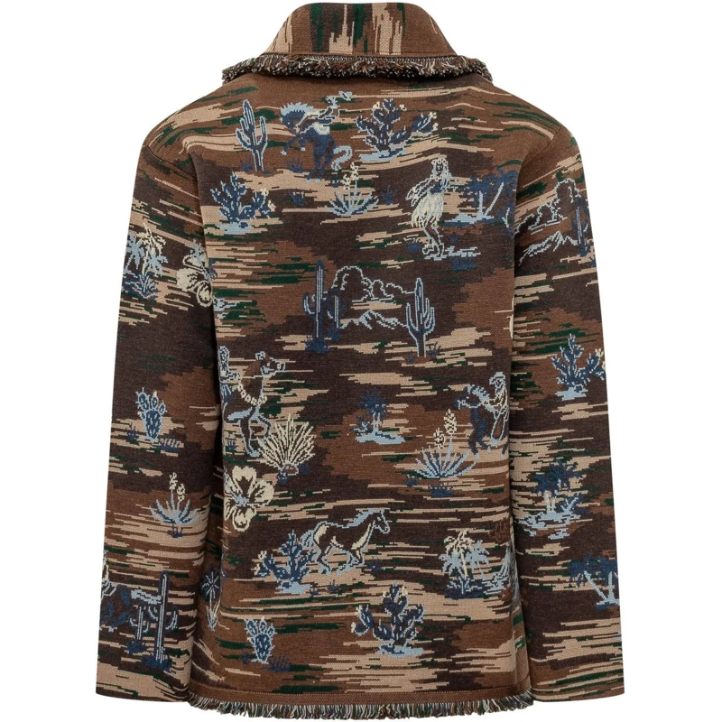 Alanui Pullover Cardigan Tex Hawaii con Frange braun(Image 2)
