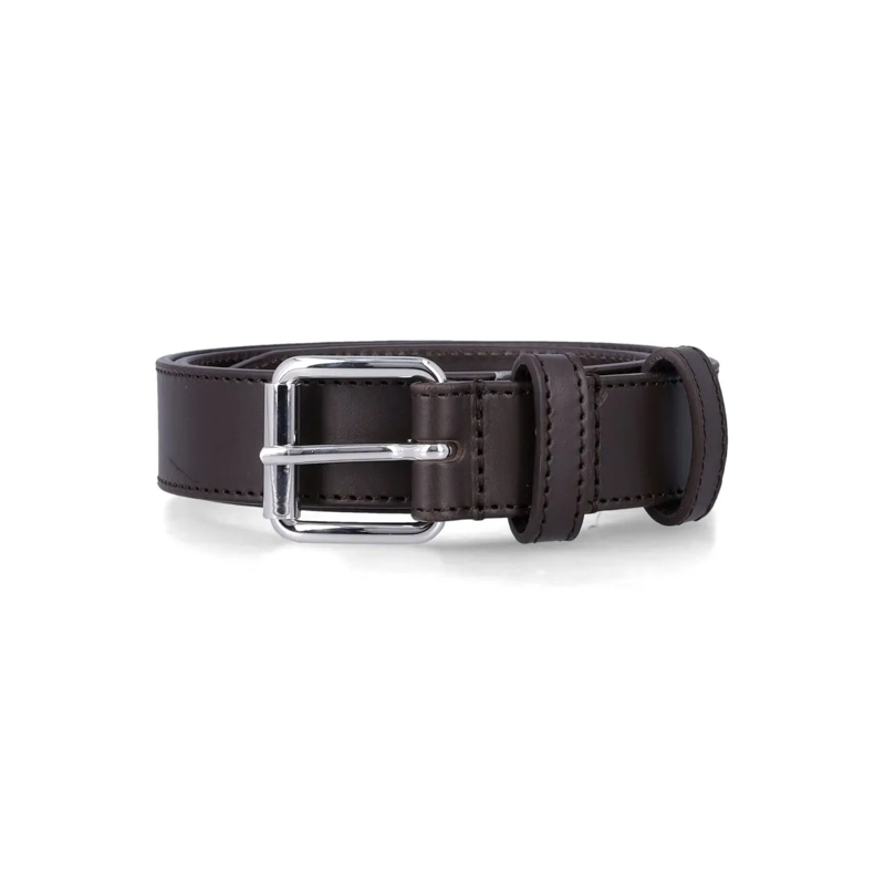 Comme des Garcons Ceinture Leather Buckle Belt With Dual Loops Black